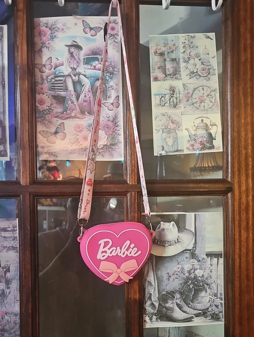 Barbie Hot Pink Heart Crossbody Bag with Bow Detail